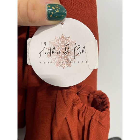 Andrée By Unit Wrap Me Up Long Sleeve Top Womens Large Rust Feminine Office NEW - Picture 4 of 8